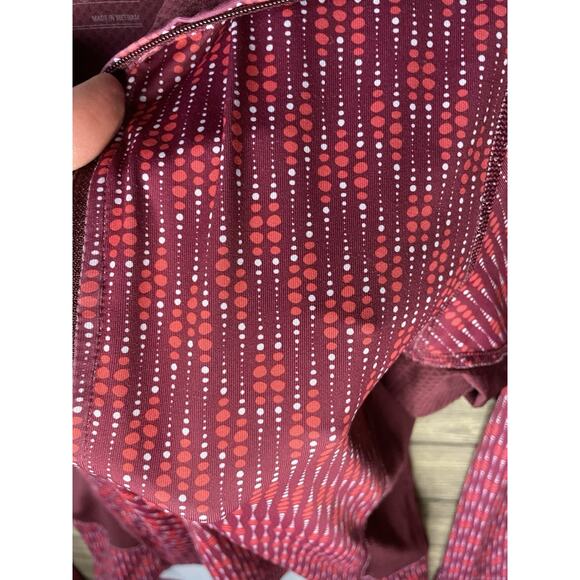 PATAGONIA Maroon & Coral Long Sleeve Stretch 1/2 Zip Hooded Top - Women's Sz Sm - Picture 4 of 9